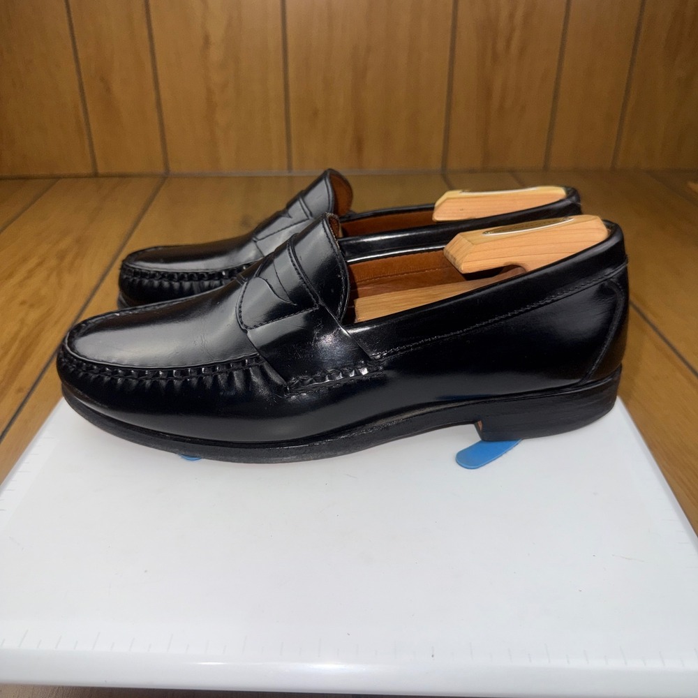 Allen Edmonds Walden Mens 8 3E Black Leather Penny Loafers Made in USA 42470